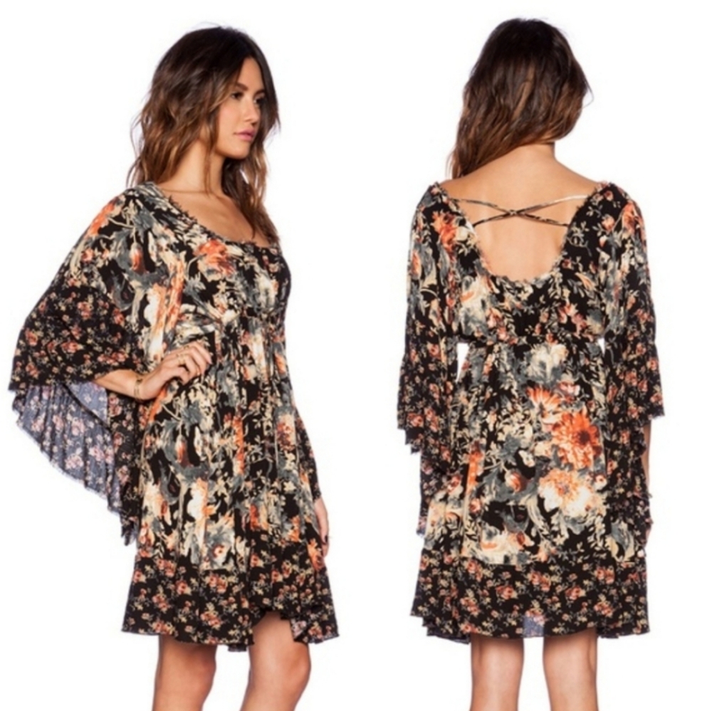 Free People Heart Of Gold Mini Dress Size M Boho Midsummer Dream